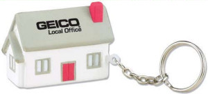 Promotional Key Chains: House Stress Ball Keychains